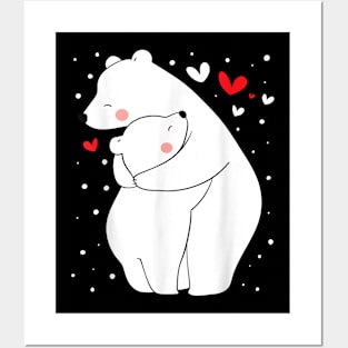 Mama And Baby Polar Bear Zookeeper Wildlife Nature Lover Posters and Art